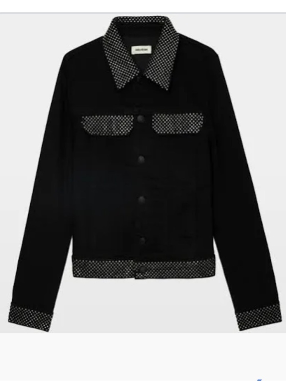 Zadig & Voltaire Black Diamanté-Trim Denim Jacket